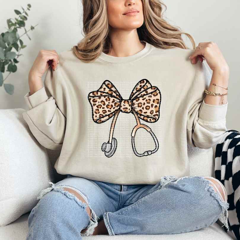 Leopard Stethoscope DTF