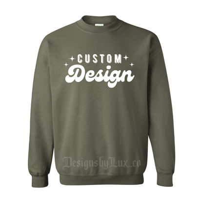 Custom Adult Crewneck Sweatshirt - MILITARY GREEN