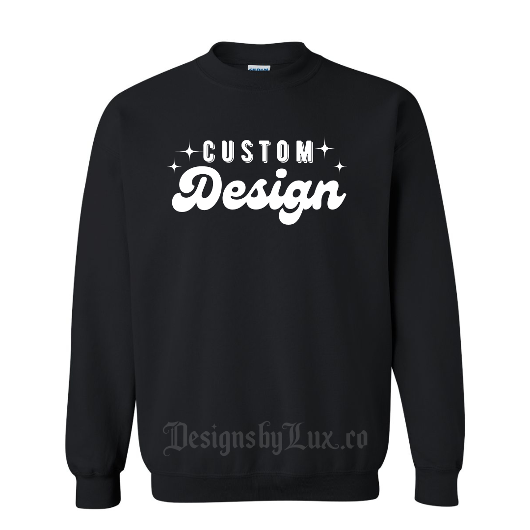 Custom Adult Crewneck Sweatshirt - BLACK