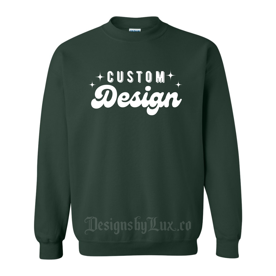 Custom Adult Crewneck Sweatshirt - FOREST GREEN
