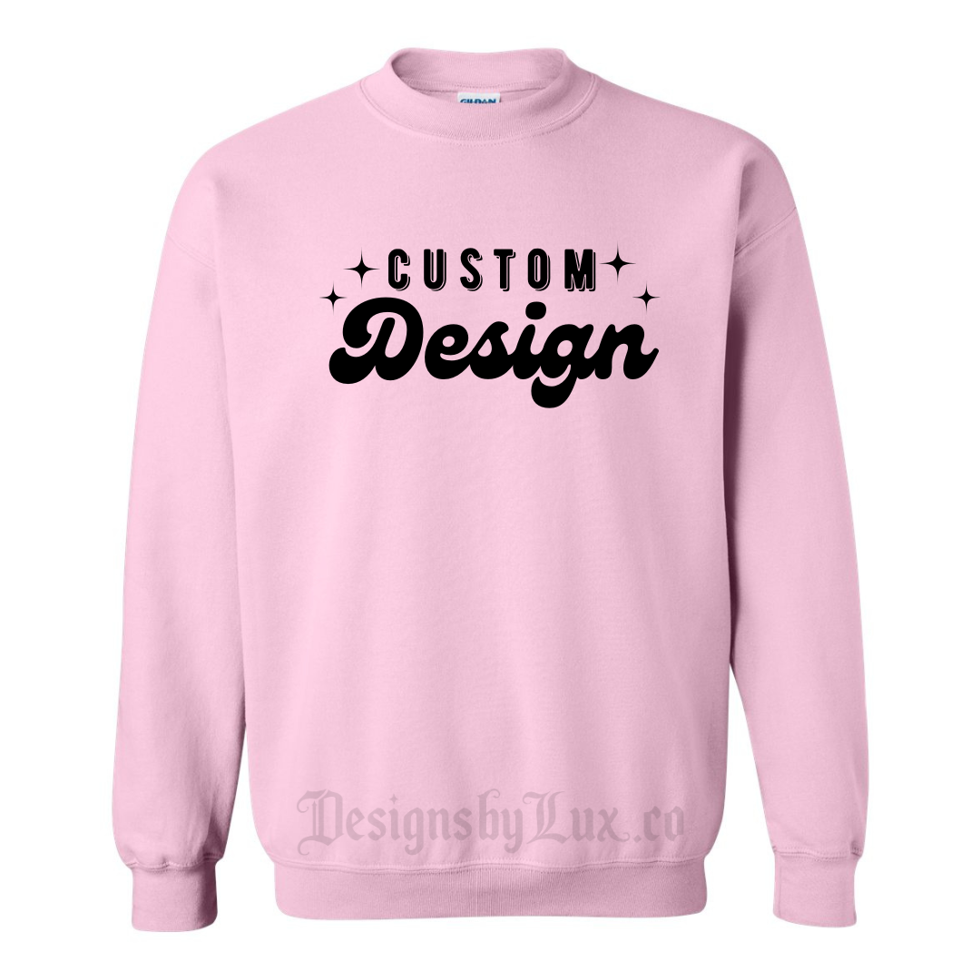 Custom Adult Crewneck Sweatshirt - LIGHT PINK