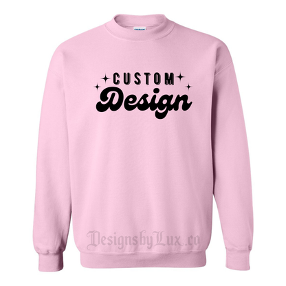 Custom Adult Crewneck Sweatshirt - LIGHT PINK