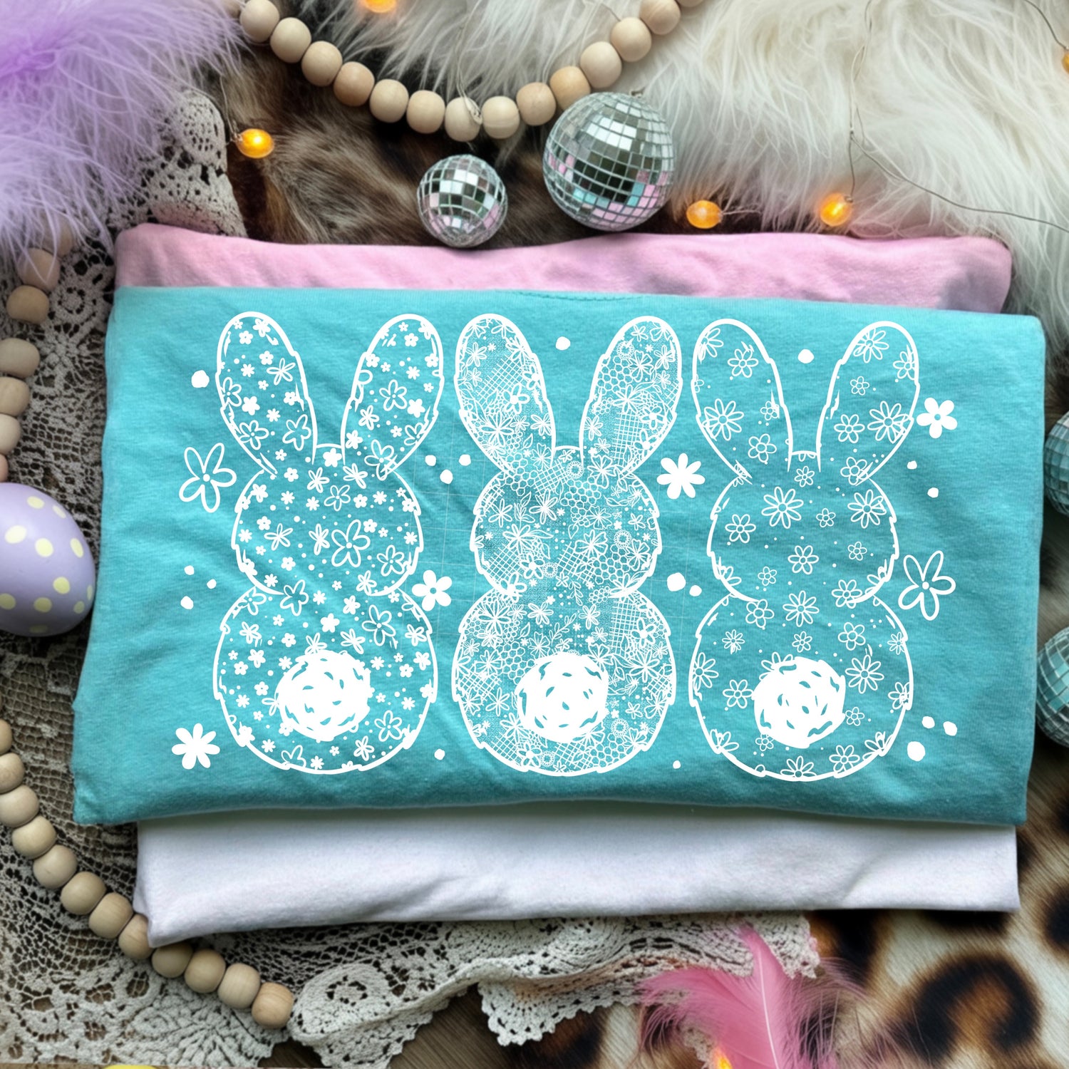 Easter Bunnies White DTF