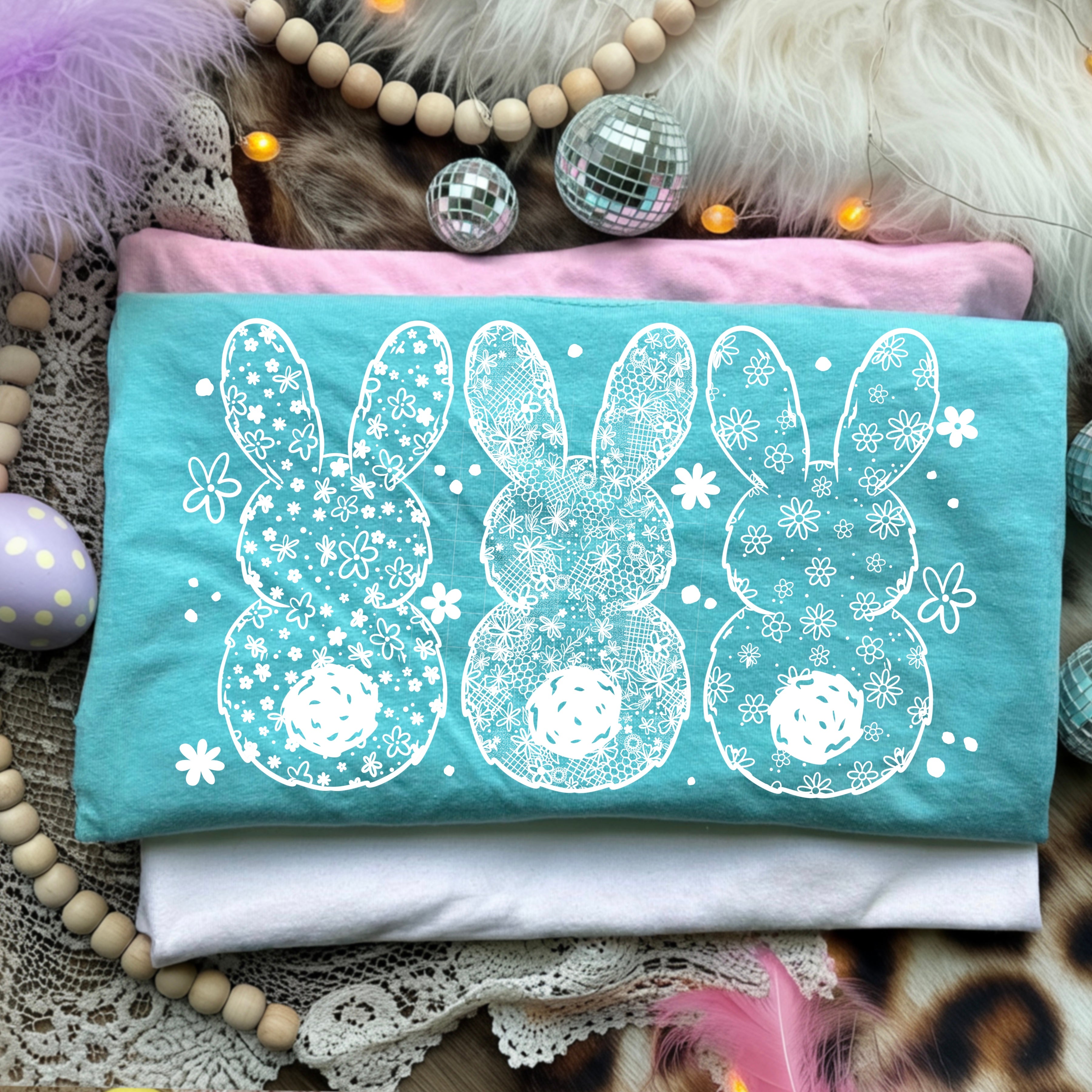 Easter Bunnies White DTF