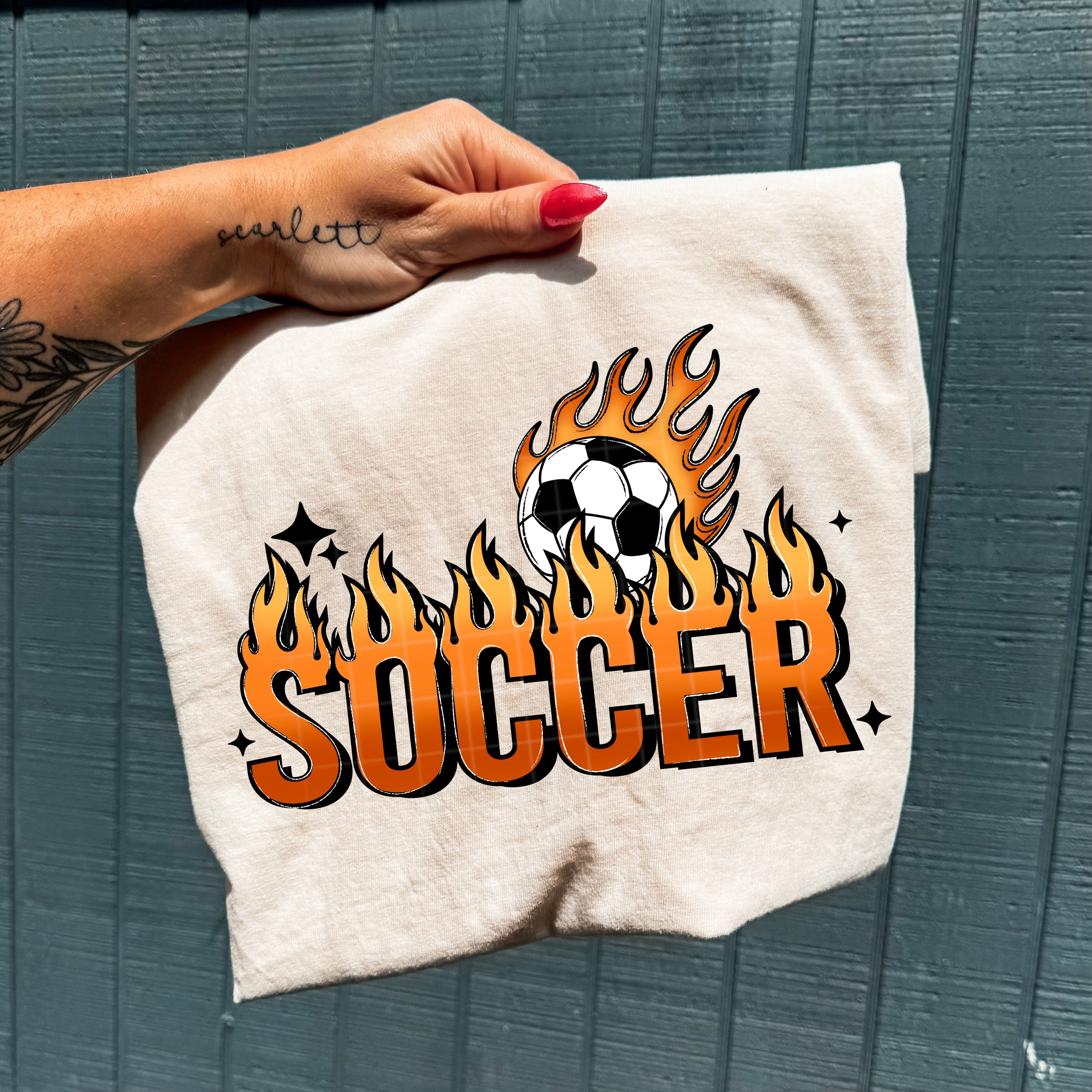 Soccer Flames DTF