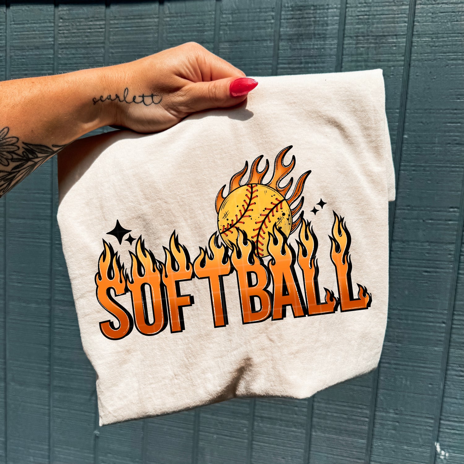 Softball Flames DTF