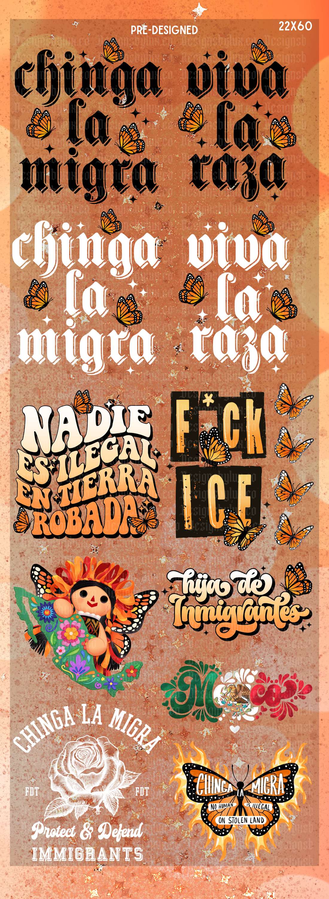 PreMade: Chinga La Migra 22x60