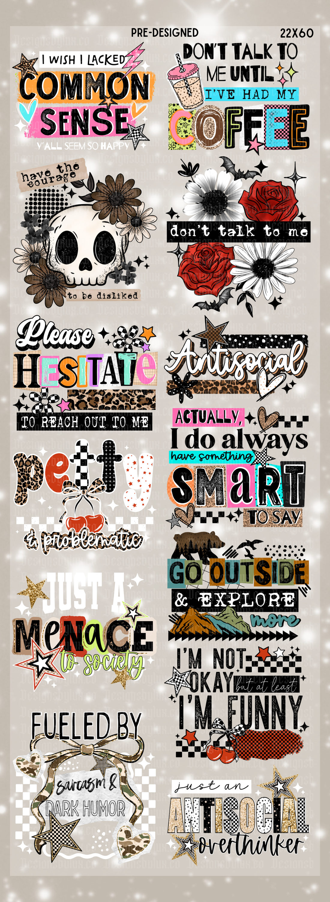 PreMade: Snarky 22x60